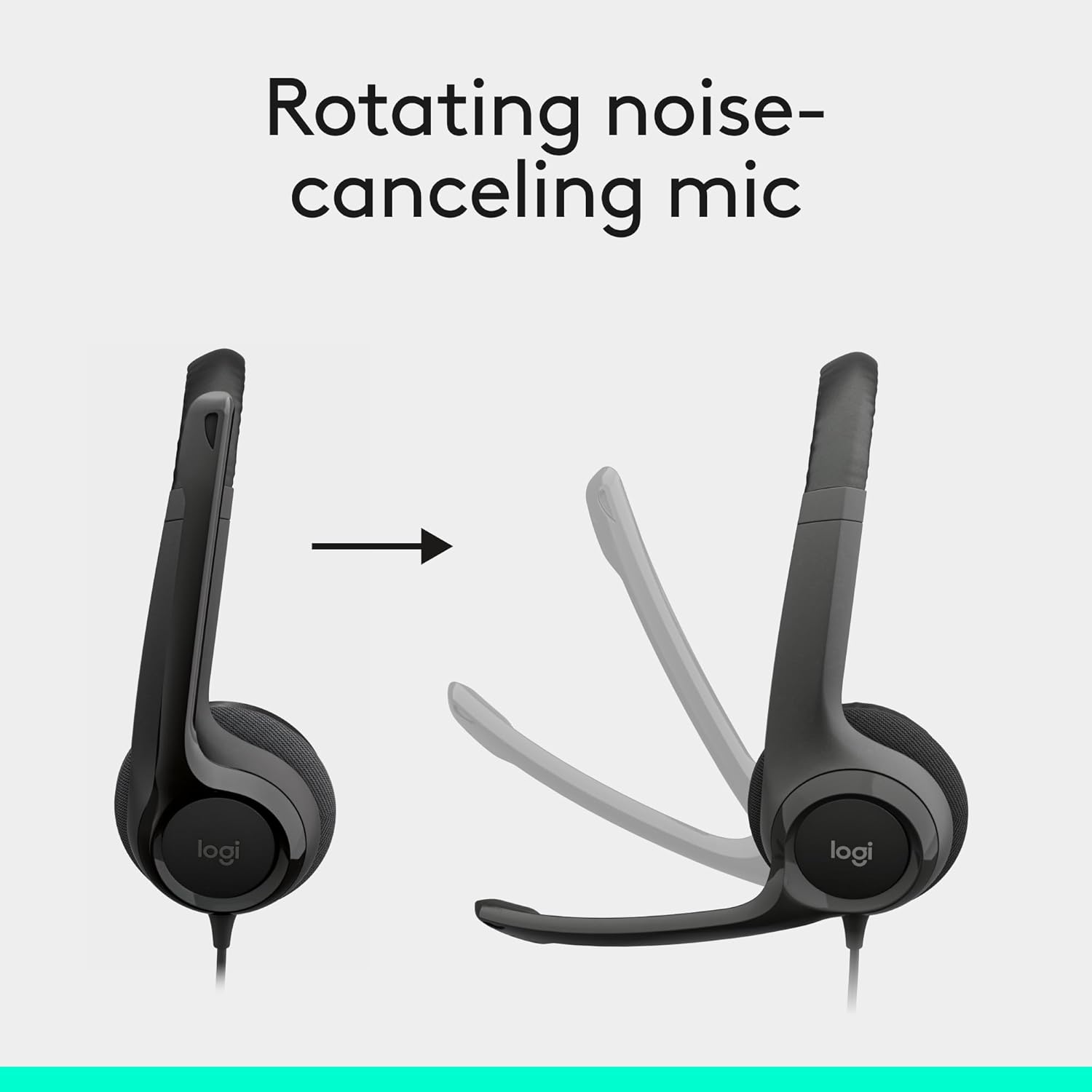 Logitech H390 Wired Headset for PC/Laptop, Stereo Headphones with Noise Cancelling Microphone, USB-A, in-Line  renewed