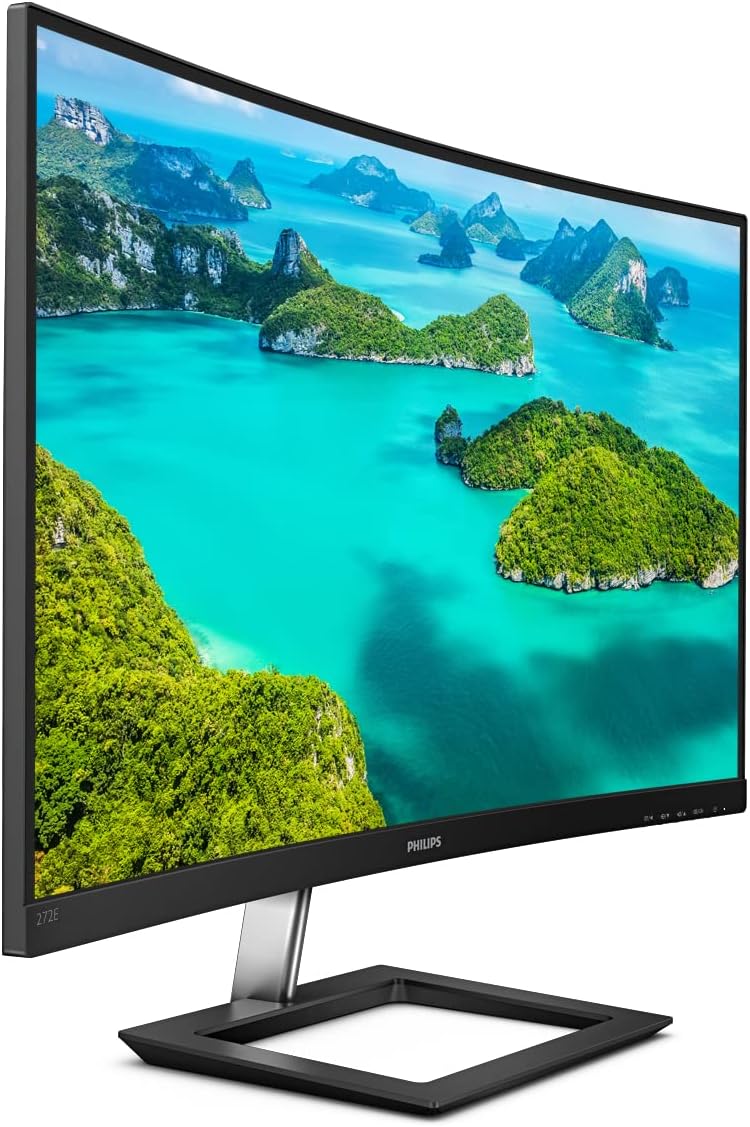 Philips 272E1CA 27 inch Curved Frameless Monitor, Full HD 1080P,sRGB, Adaptive-Sync, Speakers Open Box