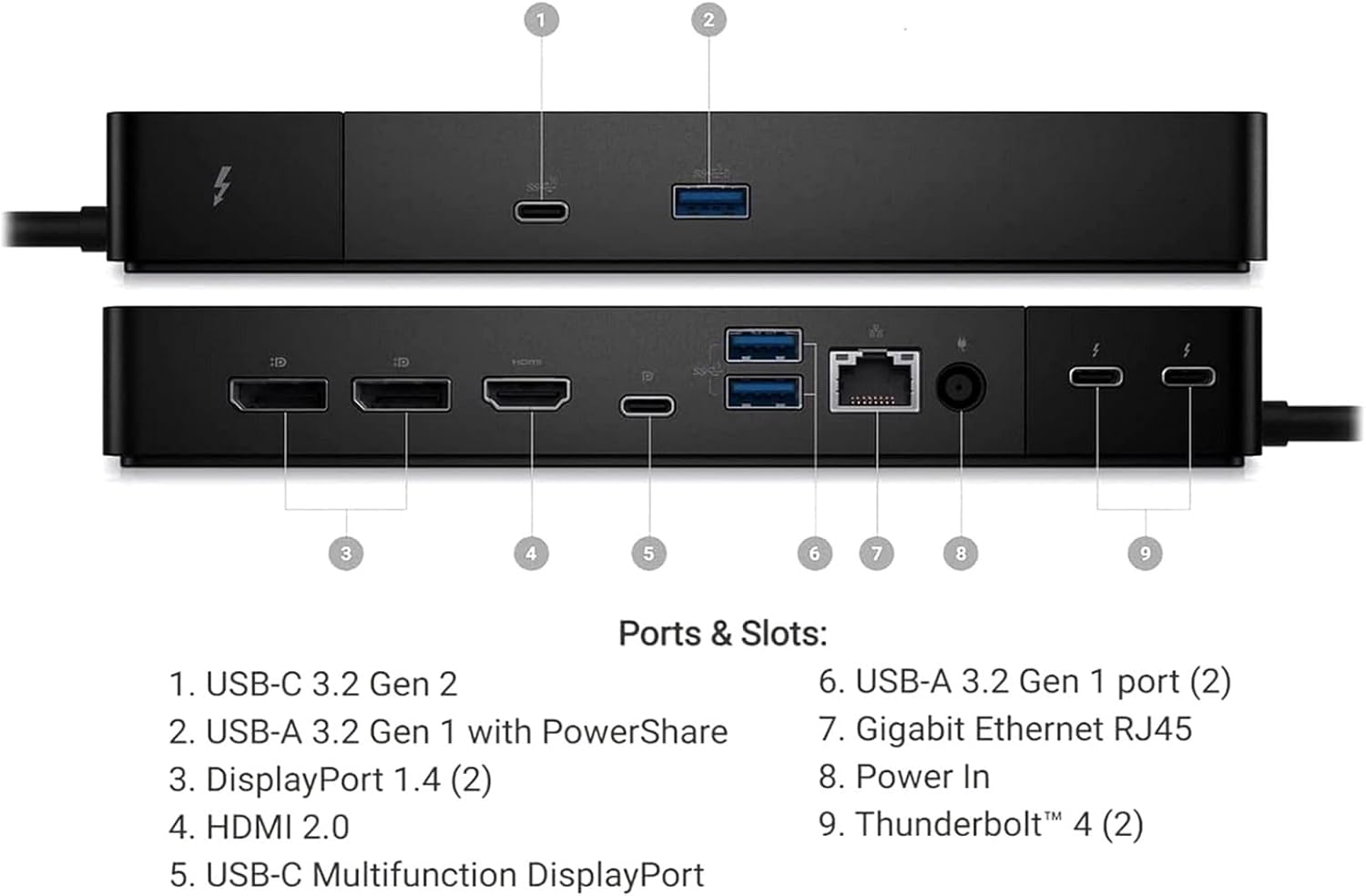 DELL Thunderbolt Docking Station WD22TB4 - HDMI, DP, GigE - 10/100
