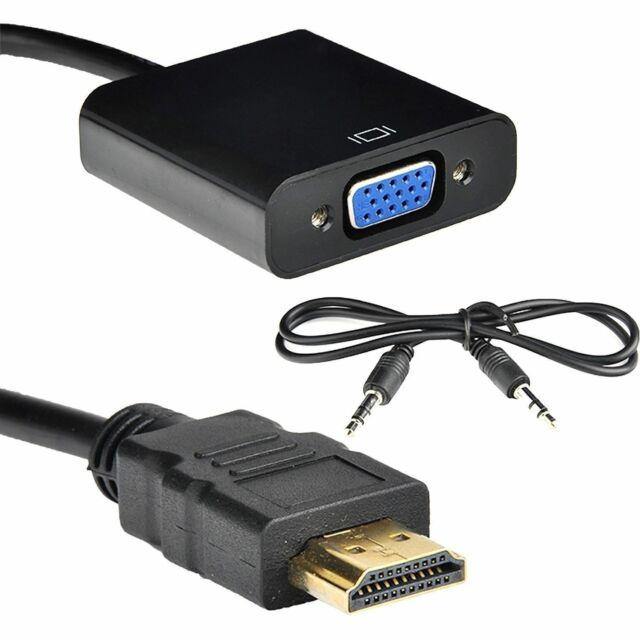 Pc Video Adapter HDMI To VGA Cable Adapter Converter 1080P Video Cable + Audio For Comp ...